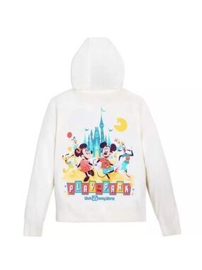 Official Disneyland Minnie and Mickey Cream White zippered Hoodie Jacket